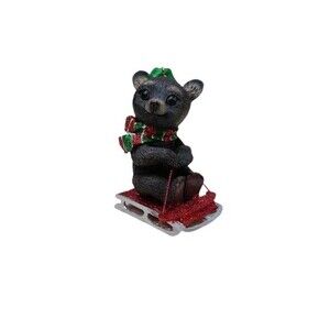 The Danbury Mint Christmas Baby Animal Ornament Collection Black Bear